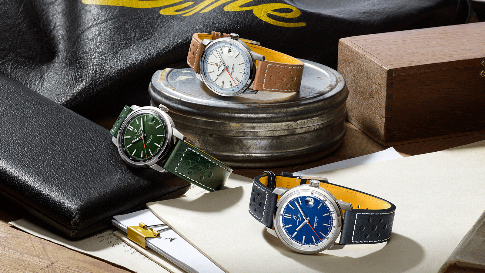 Breitling Top Time B31 - AB3113281A1X1 (Top), Breitling Top Time B31 - AB3113171L1X1 (Bottom Left), Breitling Top Time B31 - AB3113A71C1X1 (Bottom Right)