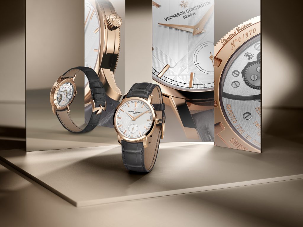 Vacheron Constantin Traditionnelle Manual-Winding Ref. 82172/000R-H063 2025 270th Anniversary Edition in 38mm 5N pink gold with silver-toned dial, Calibre 4400 AS/270 with 65-hour power reserve, and brown alligator strap.